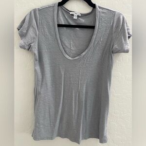 James Perse Slate Scoop Neck Short Sleeve Tee